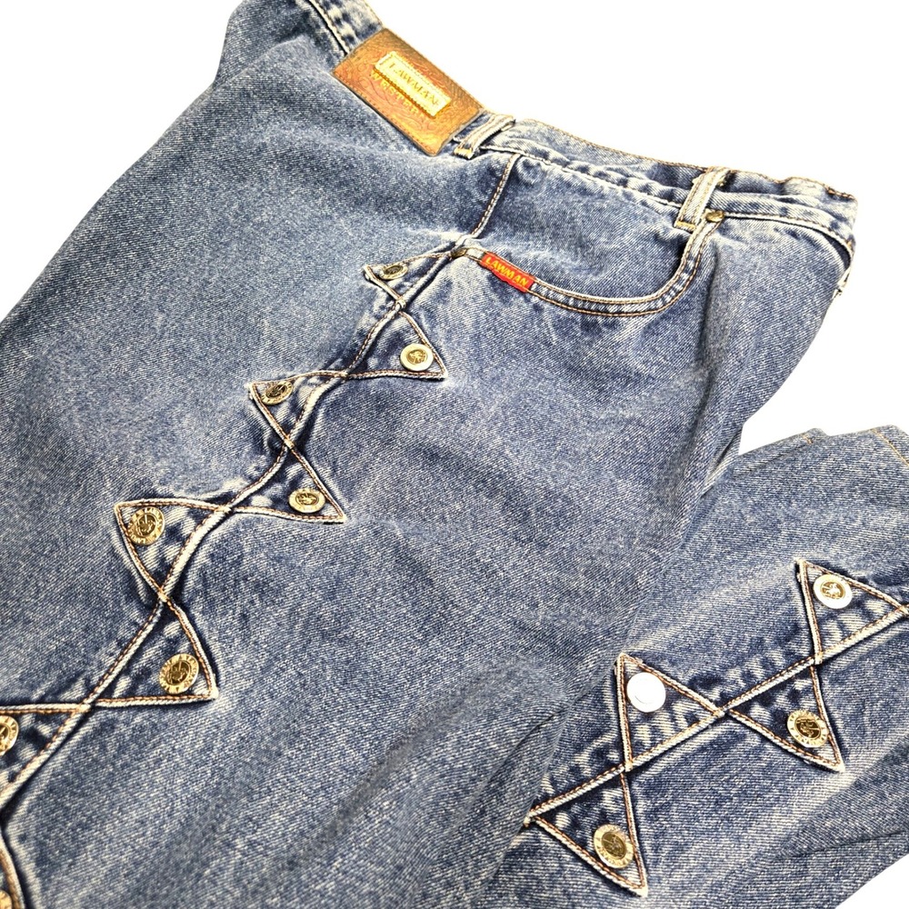 Lawman Western Rodeo High Rise Bareback Blue Jeans Womens 15/16 Vintage 90s - Picture 2 of 14